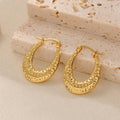 Women's Hanging Earrings with Integrated, Textured Design Fashion Glam