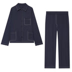 Women's Relax Lounge Pants made of Crêpe Viscose with Wide Leg and Elastic Waist Fashion Glam