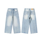 Women High Waist Wide Cut Straight Jeans made from Vintage Denim Fashion Glam