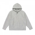 Unisex Oversize Hoodie made of melanged fleece blend with Henley button placket and kangaroo pocket Fashion Glam