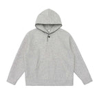 Unisex Oversize Hoodie made of melanged fleece blend with Henley button placket and kangaroo pocket Fashion Glam