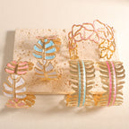 Women Open Bangle in Elegant Leaf Design Fashion Glam