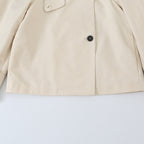 Women's short-cut trench jacket with asymmetric button placket and shirt collar Fashion Glam