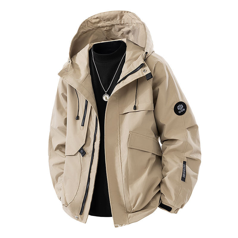 Men's Minimalist Urban Softshell Parka with Concealed Utility Pockets and Adjustable Hood Fashion Glam