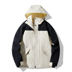 Men's Technical Colorblock Softshell Rain Jacket with Adjustable Hood Fashion Glam