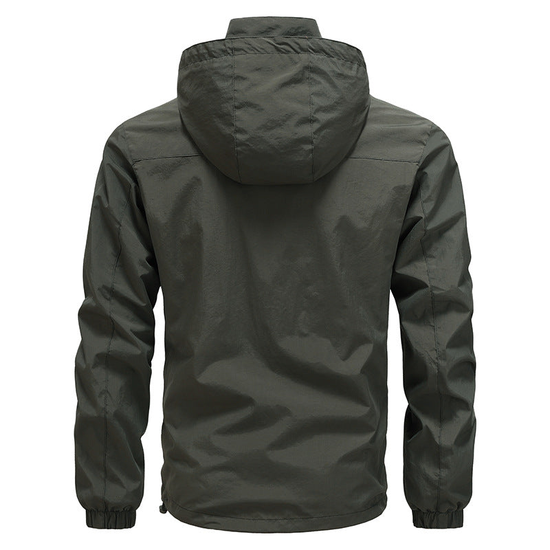 Men's Breathable Ultralight Wind and Rain Jacket with Mesh Lining and Concealed Chest Pocket Fashion Glam