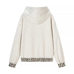 Women's casual hoodie with leopard lining Fashion Glam