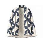 Women's Quilted Patchwork Jacket with Boxy Oversized Silhouette and Wide Kimono Sleeves Fashion Glam