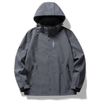 Men's Three-Layer Softshell Jacket with Hood, Wind Flap and Water-Repellent Zippers Fashion Glam