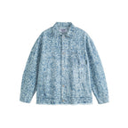 Unisex Boxy Jeans Jacket with Frayed Hem and Textured Wash Fashion Glam
