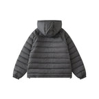 Unisex Lightly Padded Hooded Jacket with Two-Way Zipper and Adjustable Hem Fashion Glam