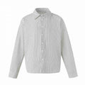 Unisex Oversize Pinstripe Shirt with Boxy Silhouette and Shirt Collar Fashion Glam