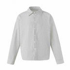 Unisex Oversize Pinstripe Shirt with Boxy Silhouette and Shirt Collar Fashion Glam