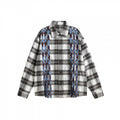 Unisex Boxy Overshirt made of brushed cotton blend with check pattern and contrasting cable panels Fashion Glam