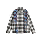 Unisex Boxy Overshirt made of brushed cotton blend with check pattern and contrasting cable panels Fashion Glam