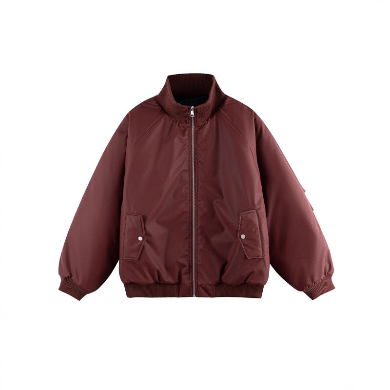 Unisex Boxy Transition Bomber Jacket with Stand Collar and Flap Pockets Fashion Glam