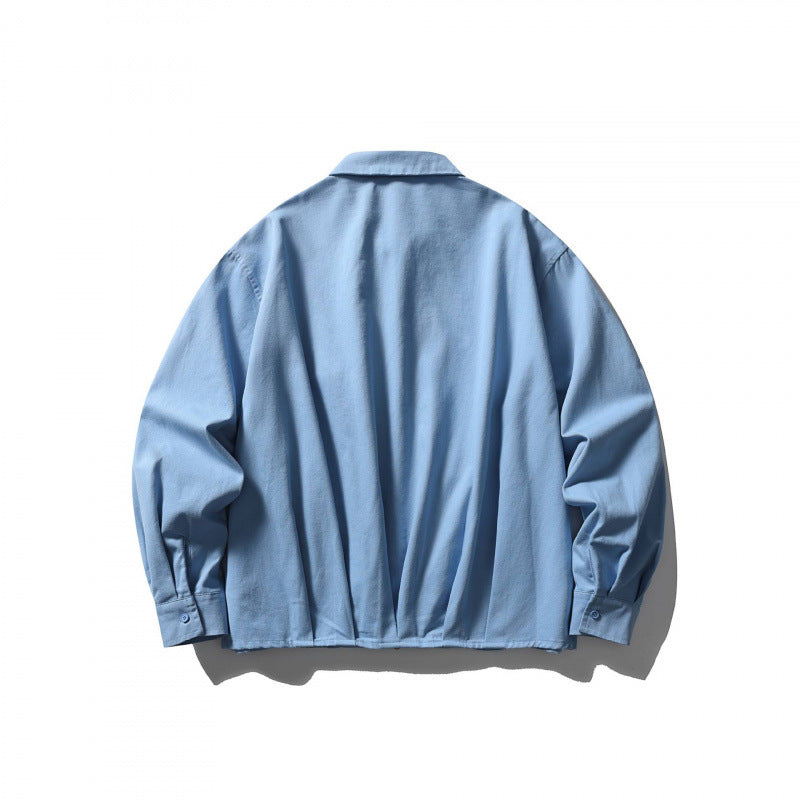 Unisex Boxy over-jacket with shirt collar, concealed zipper and soft drape Fashion Glam