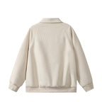 Unisex Oversize Half-zip Sweatshirt with Polo Collar, Waffle Structure and Kangaroo Pocket Fashion Glam
