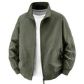 Men's Light Utility Bomber Jacket with High Stand Collar and Large Round Pockets Fashion Glam