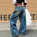 Women wide Destroyed-Baggy-Jeans with large frayed rips and relaxed fit Fashion Glam