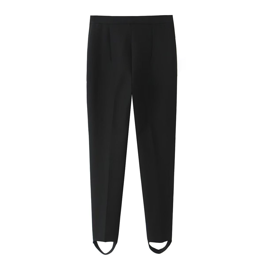 Ladies tailored suit trousers with crease and ankle strap Fashion Glam