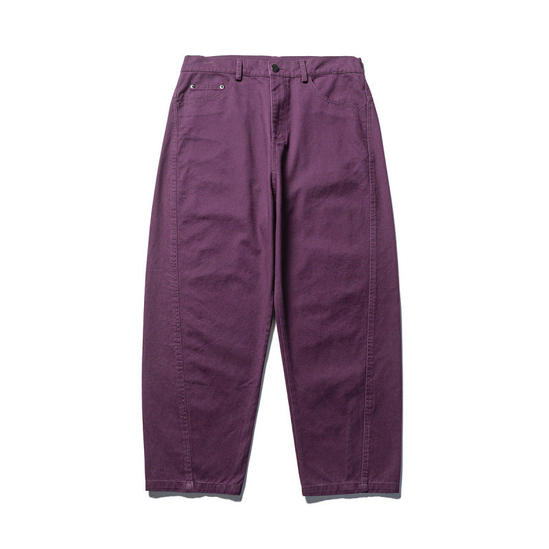 Men's tapered twill pants with high waist and five pockets Fashion Glam