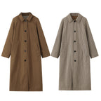 Women's longer minimalist trench coat with checked lining Fashion Glam