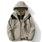 Men's two-layer softshell trekking jacket with removable fleece inner jacket and hood Fashion Glam