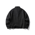 Men's lightweight cotton canvas jacket with stand-up collar and plaid lining Fashion Glam