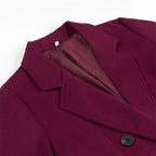 Ladies Double-breasted tailored wool blend coat with lapel collar and flap pockets Fashion Glam