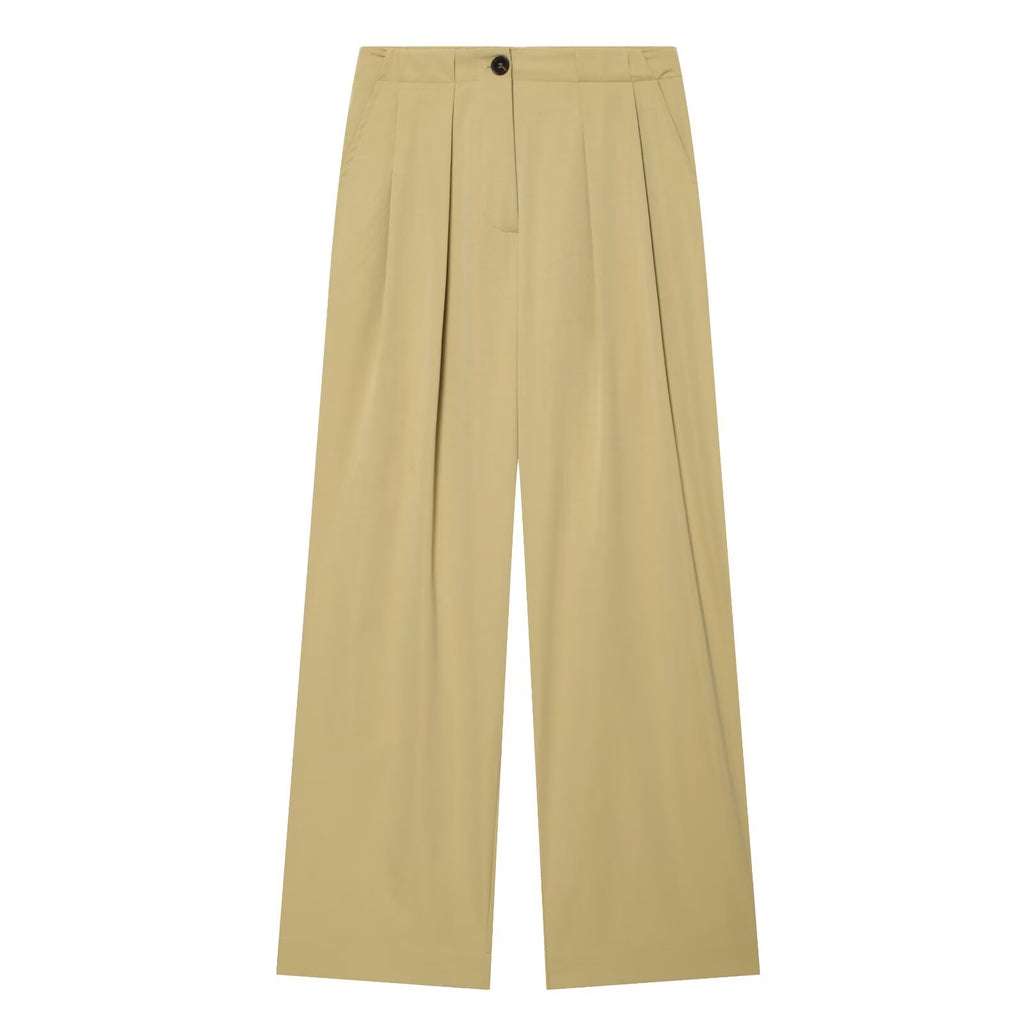 Women wide high-waisted pleated trousers with wide leg Fashion Glam