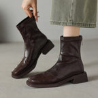 Women's ankle boots with stylish block heel and high-quality leather upper Fashion Glam