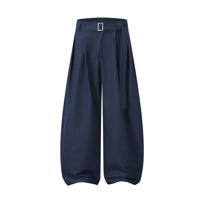 Ladies balloon pants with wide leg, high waistband and tie belt Fashion Glam