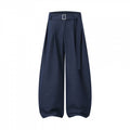 Ladies balloon pants with wide leg, high waistband and tie belt Fashion Glam