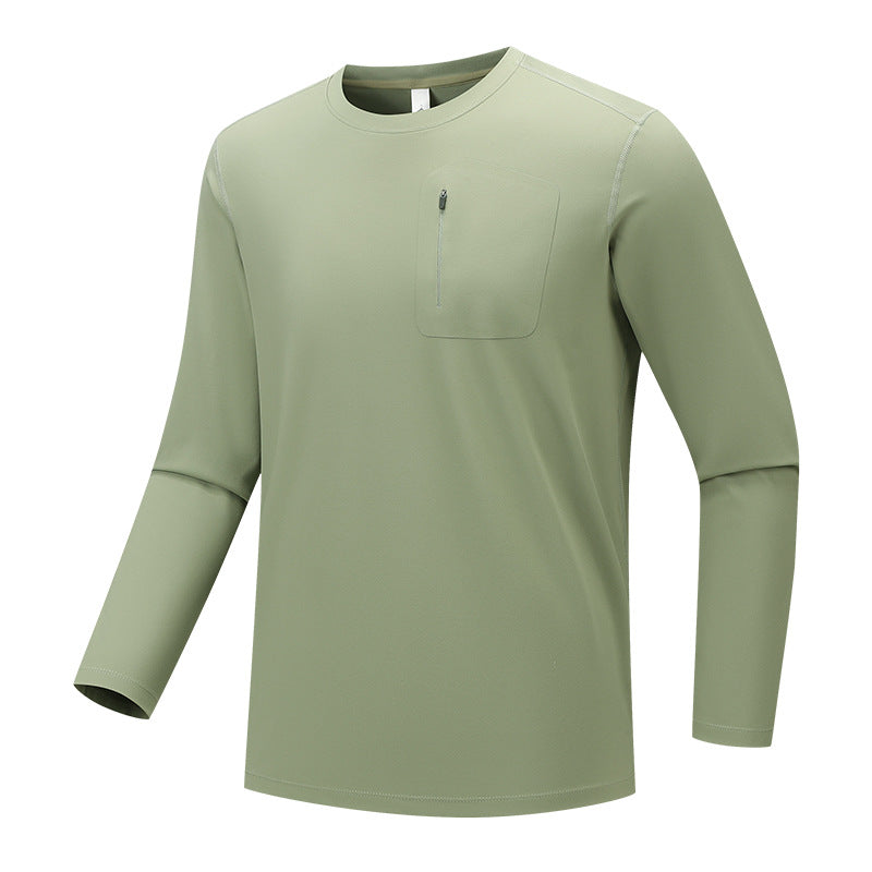 Men's multifunctional long-sleeve tech shirt with chest zip pocket Fashion Glam