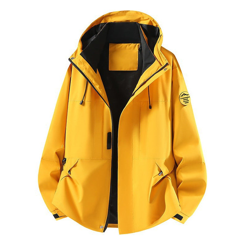 Men's Technical Softshell Hooded Jacket with concealed front zipper and multifunction pockets Fashion Glam