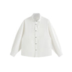Unisex Boxy Overshirt with Stand Collar, Tie Loop and Snap Button Placket Fashion Glam