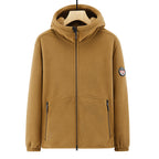 Men's fleece hoodie jacket with teddy lining, two-way zipper and concealed zip pockets Fashion Glam
