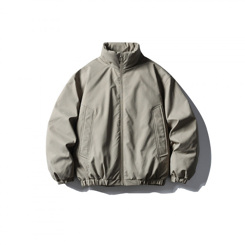 Unisex Boxy short padded transitional jacket with high stand collar and elastic hem Fashion Glam