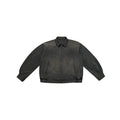 Men's Boxy Bomber Jacket in Suede Look with Shirt Collar, Zipper and Elastic Hem Fashion Glam