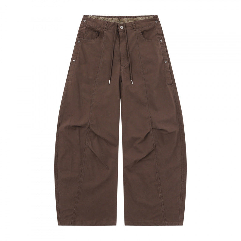 Unisex Wide Balloon Pants with Elastic Waistband, Drawstring, and Distinctive Seam Panels Fashion Glam