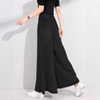 Women's High-Waisted Palazzo Jeans with Extra Wide Leg and Flowing Denim Fashion Glam