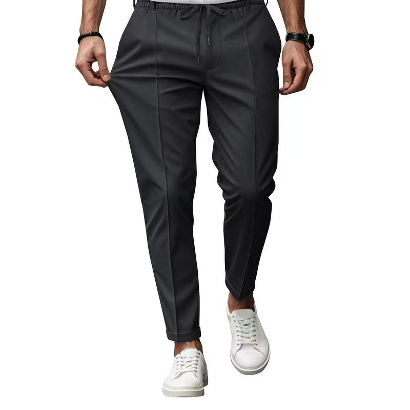 Men's elegant casual pants with elastic waistband and side pockets Fashion Glam