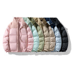 Men's quilted winter jacket with cord trim, high stand-up collar, and warm insulation Fashion Glam