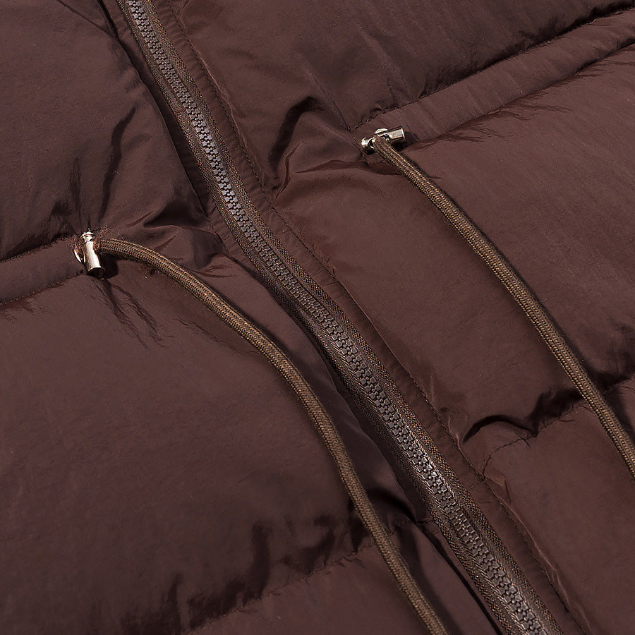 Ladies Quilted Hooded Down Jacket with Waist Adjustment and Wide Oversize Cut Fashion Glam