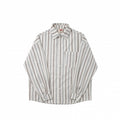 Unisex Oversize Long Sleeve Shirt made of Cotton Blend with Vertical Stripe Pattern and Chest Pocket Fashion Glam