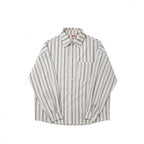 Unisex Oversize Long Sleeve Shirt made of Cotton Blend with Vertical Stripe Pattern and Chest Pocket Fashion Glam