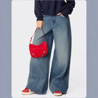 Women's Extra Wide High-Waist Denim Palazzo Pants with Long Flare Fashion Glam