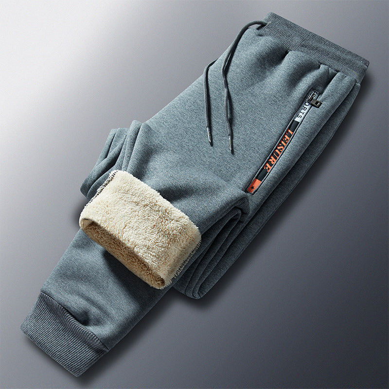 Men's Winter Fleece Jogging Pants with Teddy Lining, Elastic Waistband and Zipper Pockets Fashion Glam