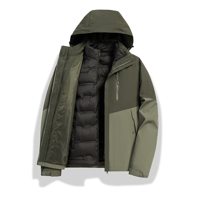 Men's Convertible Winter Jacket with Removable Quilted Lining Fashion Glam